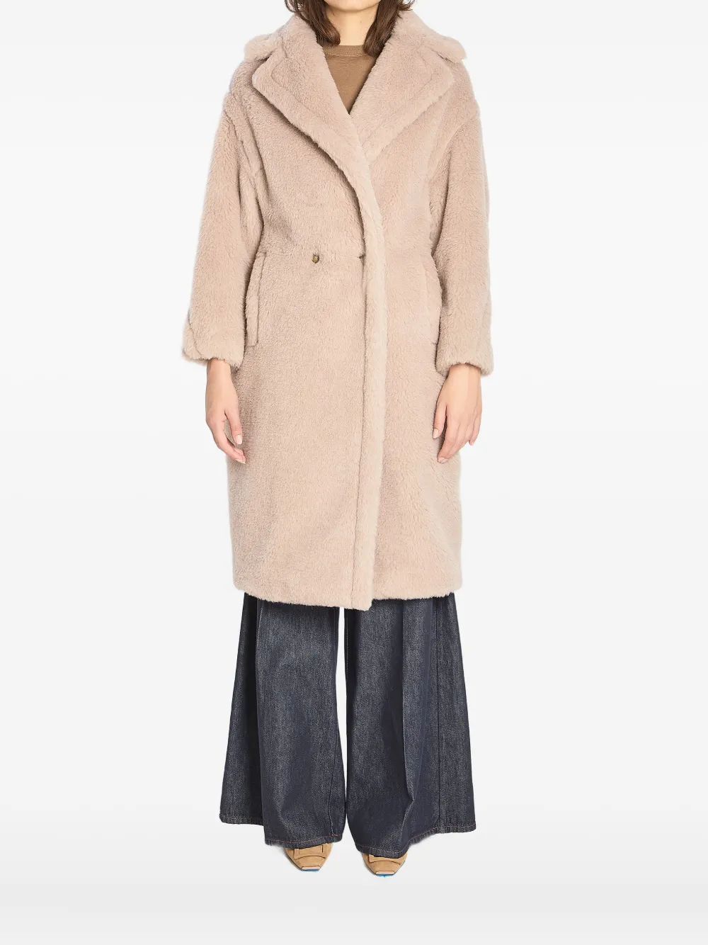 Max Mara Jas met dubbele rij knopen Beige