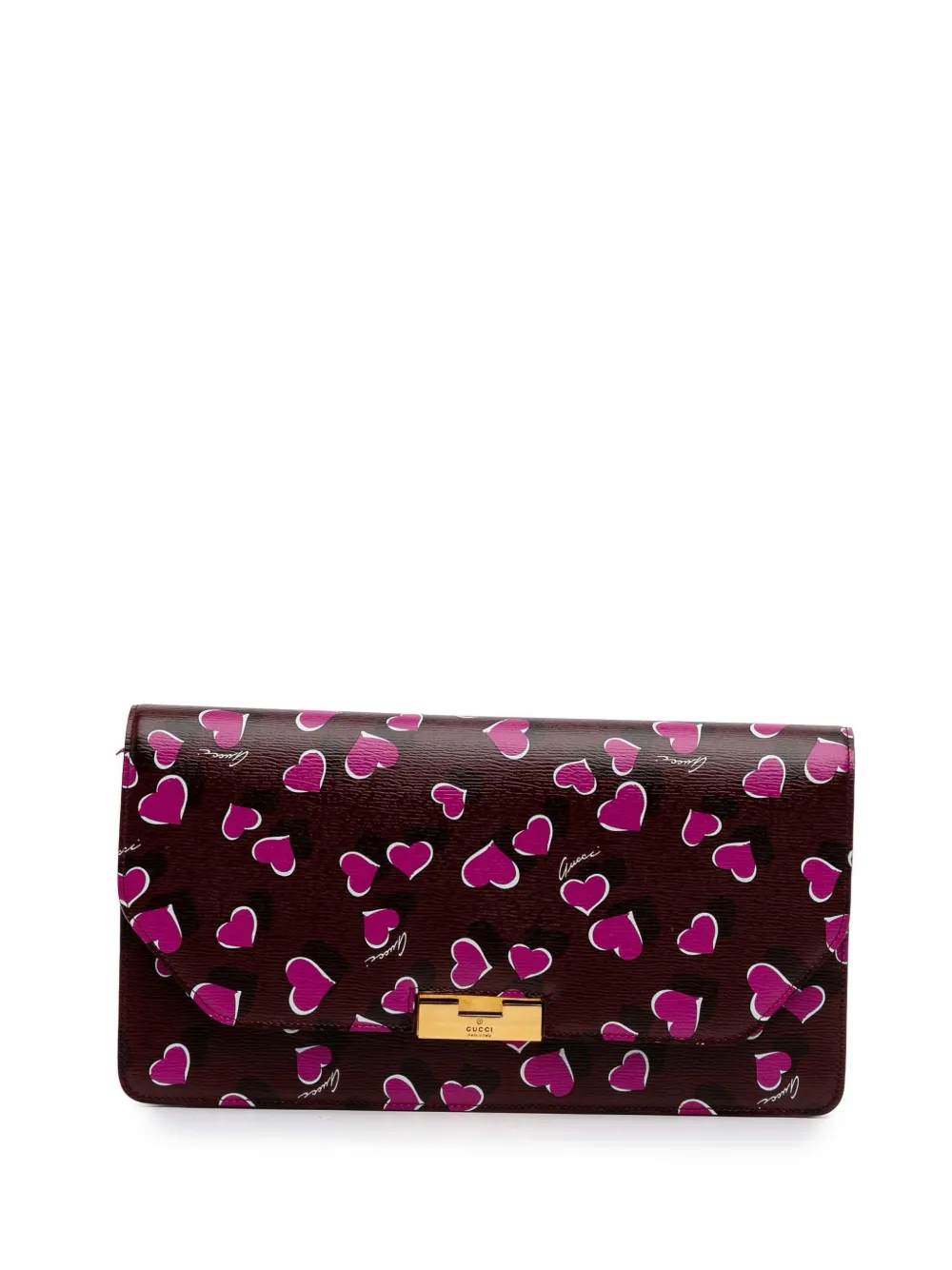 Gucci Pre-Owned 2016-2025 Leather Heartbeat clutch bag | Red | Image 1