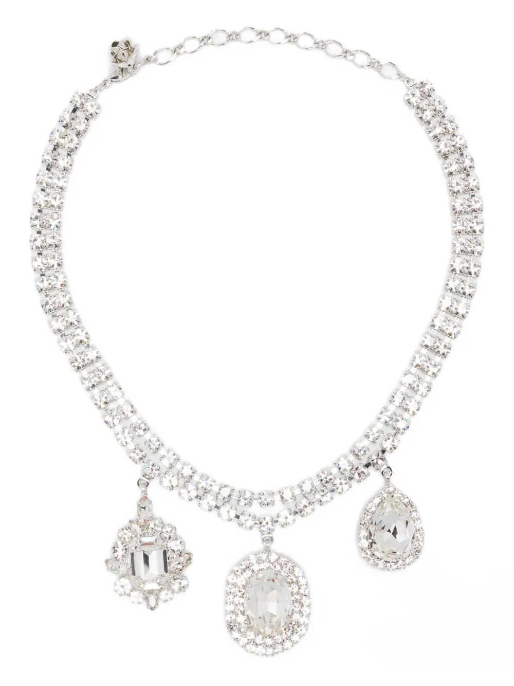 crystal-embellished double-chain necklace