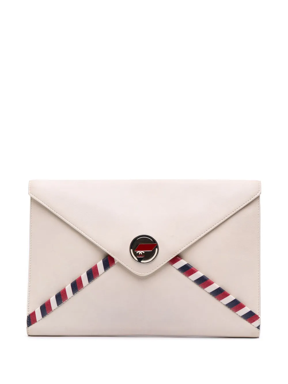CHANEL Pre-Owned 2016-2017 Lambskin Airlines Envelope clutch bag - CHANEL Pre-Owned 2016-2017 Lambskin Airlines Envelope clutch bag -
