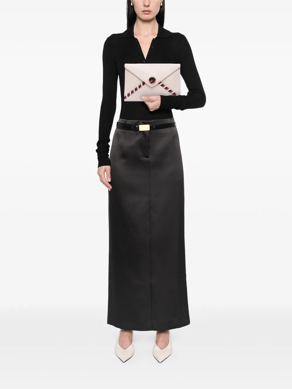 CHANEL Pre-Owned 2016-2017 Lambskin Airlines Envelope clutch bag | Pre-Owned | Image 2