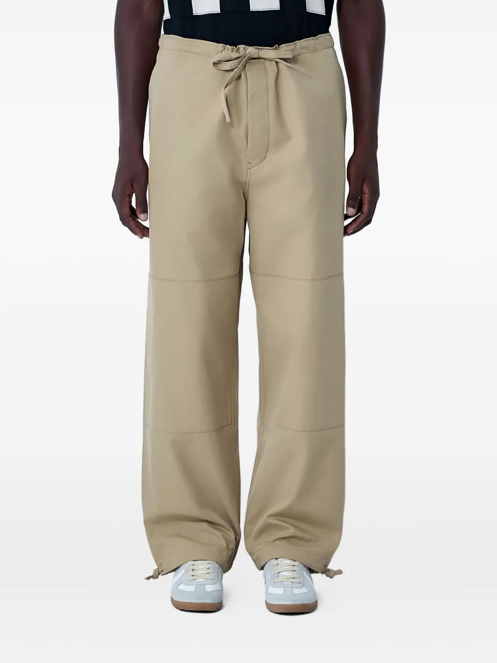 Visvim Sharma Straight-leg Cotton-twill Drawstring Chinos In Neutral