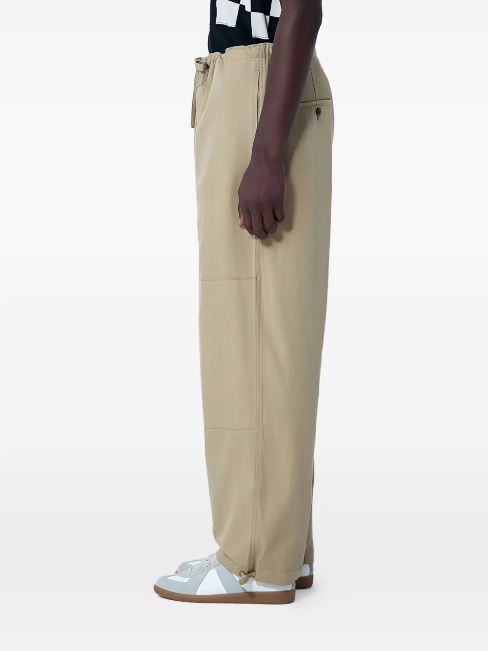 Visvim Sharma Straight-leg Cotton-twill Drawstring Chinos In Neutral