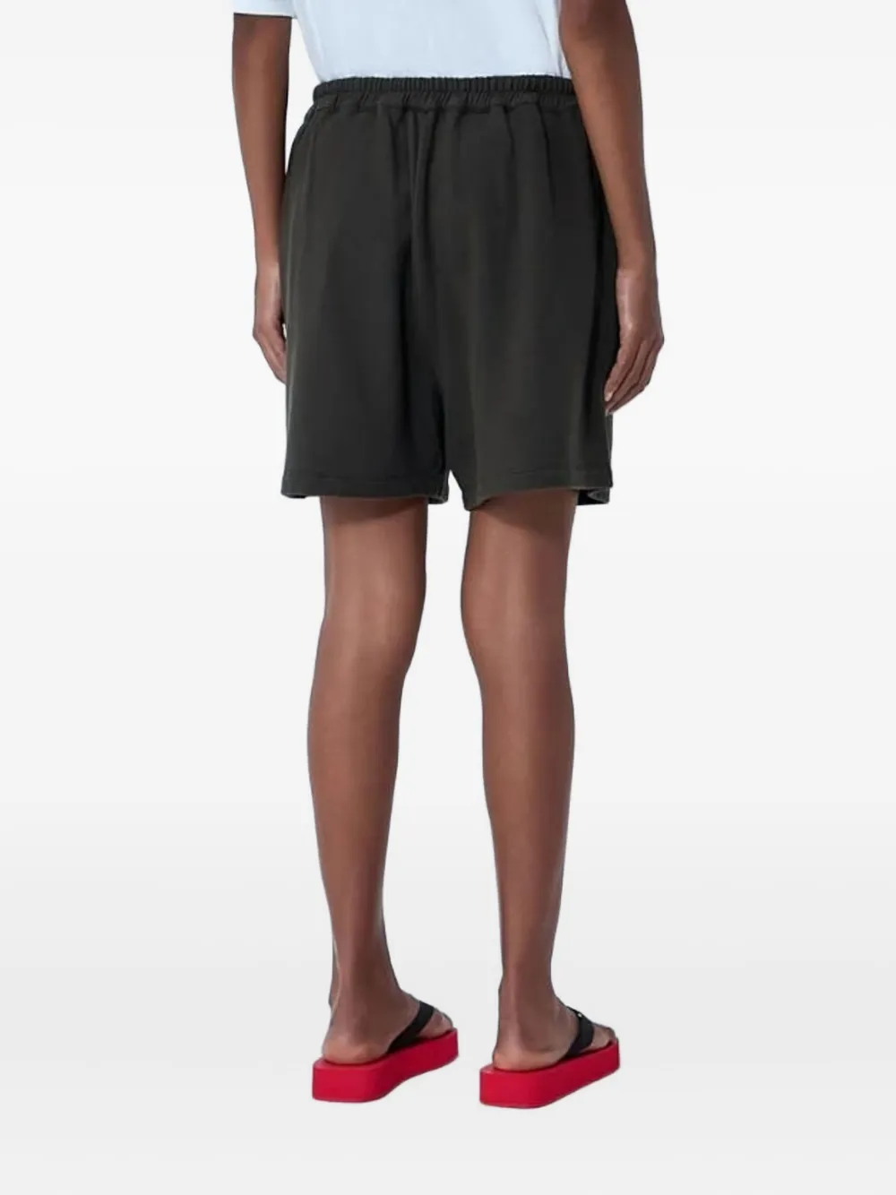 The Row Elasticated-waistband French Terry Shorts In Black