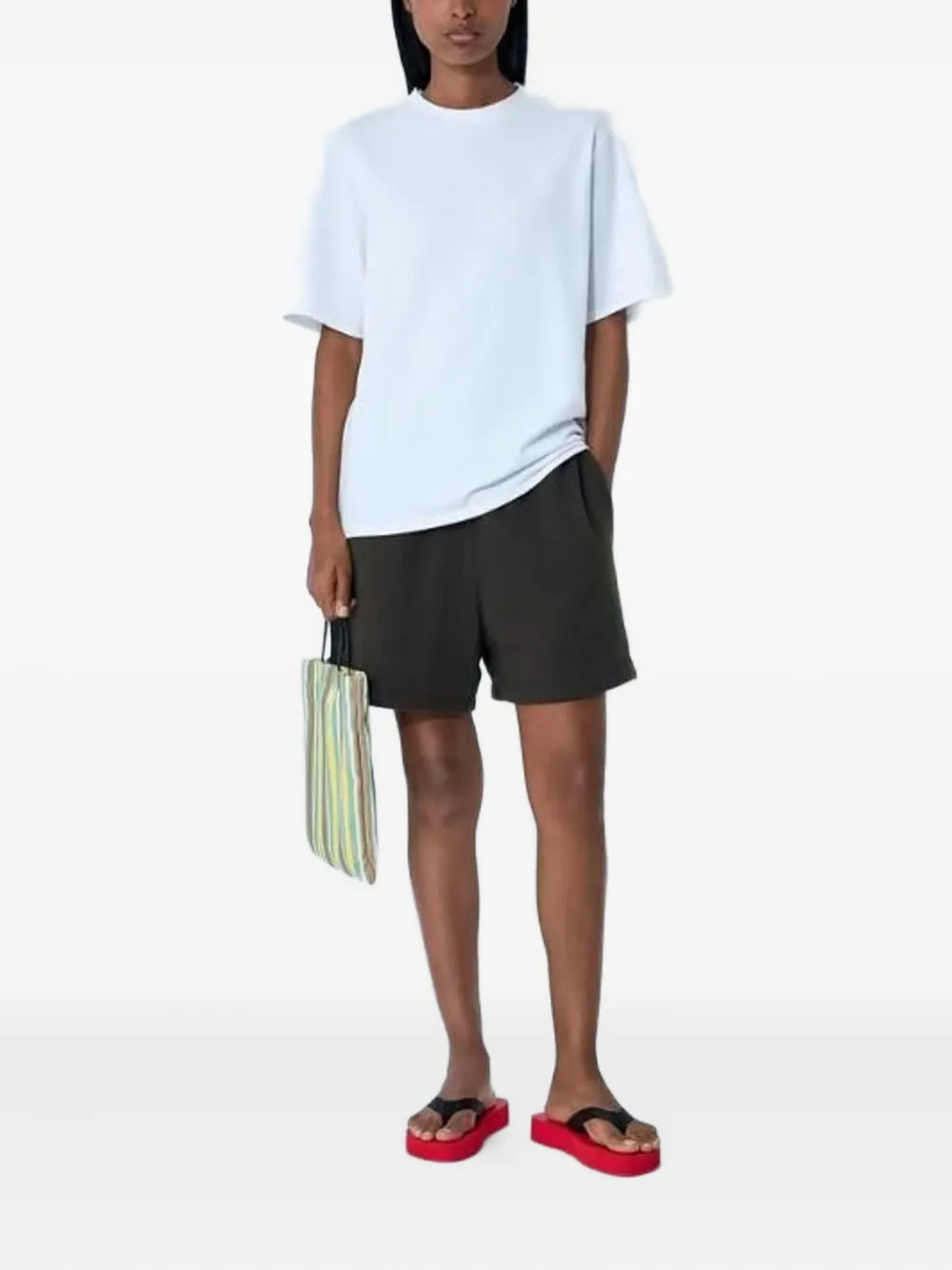 The Row Elasticated-waistband French Terry Shorts In Black