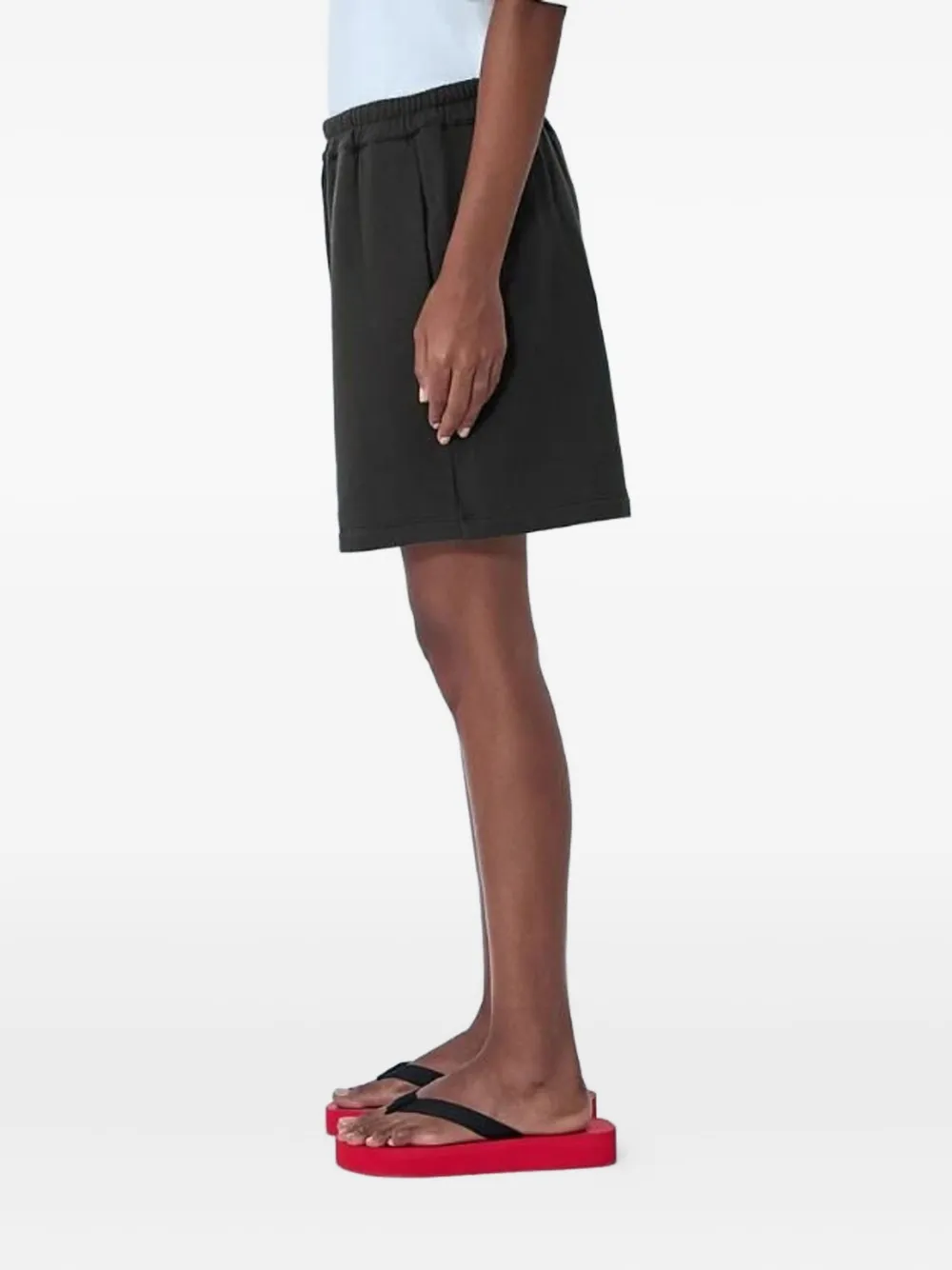 The Row Elasticated-waistband French Terry Shorts In Black