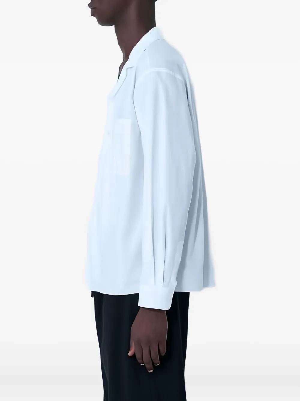 The Row Classic Collar Patch Pocket Shirt In Blue