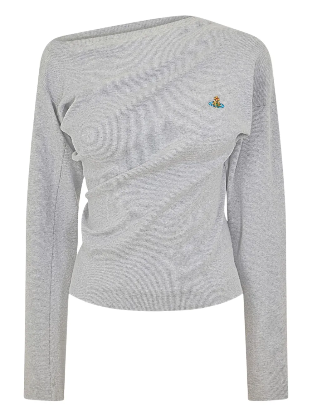 Vivienne Westwood Hebo logo-motif cowl-neck top | Grey | Image 1