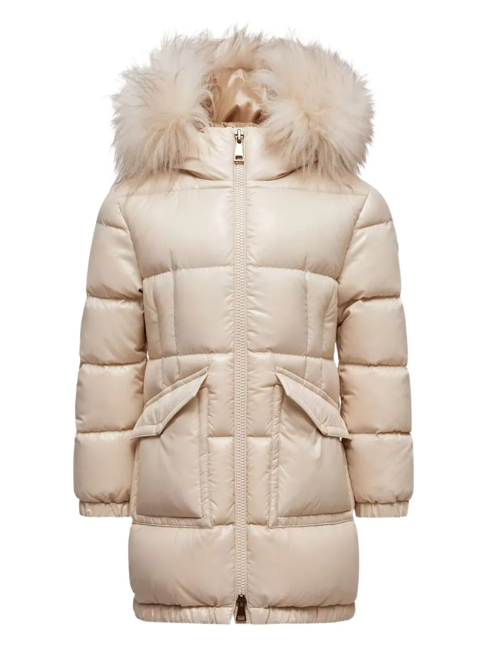 Moncler Enfant Aruna jas met capuchon Beige