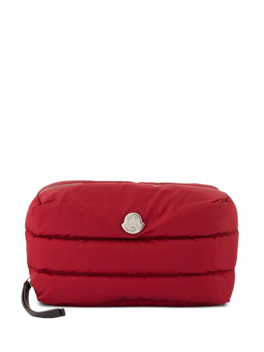 Moncler Caradoc gewatteerde toilettas met logoplakkaat Rood