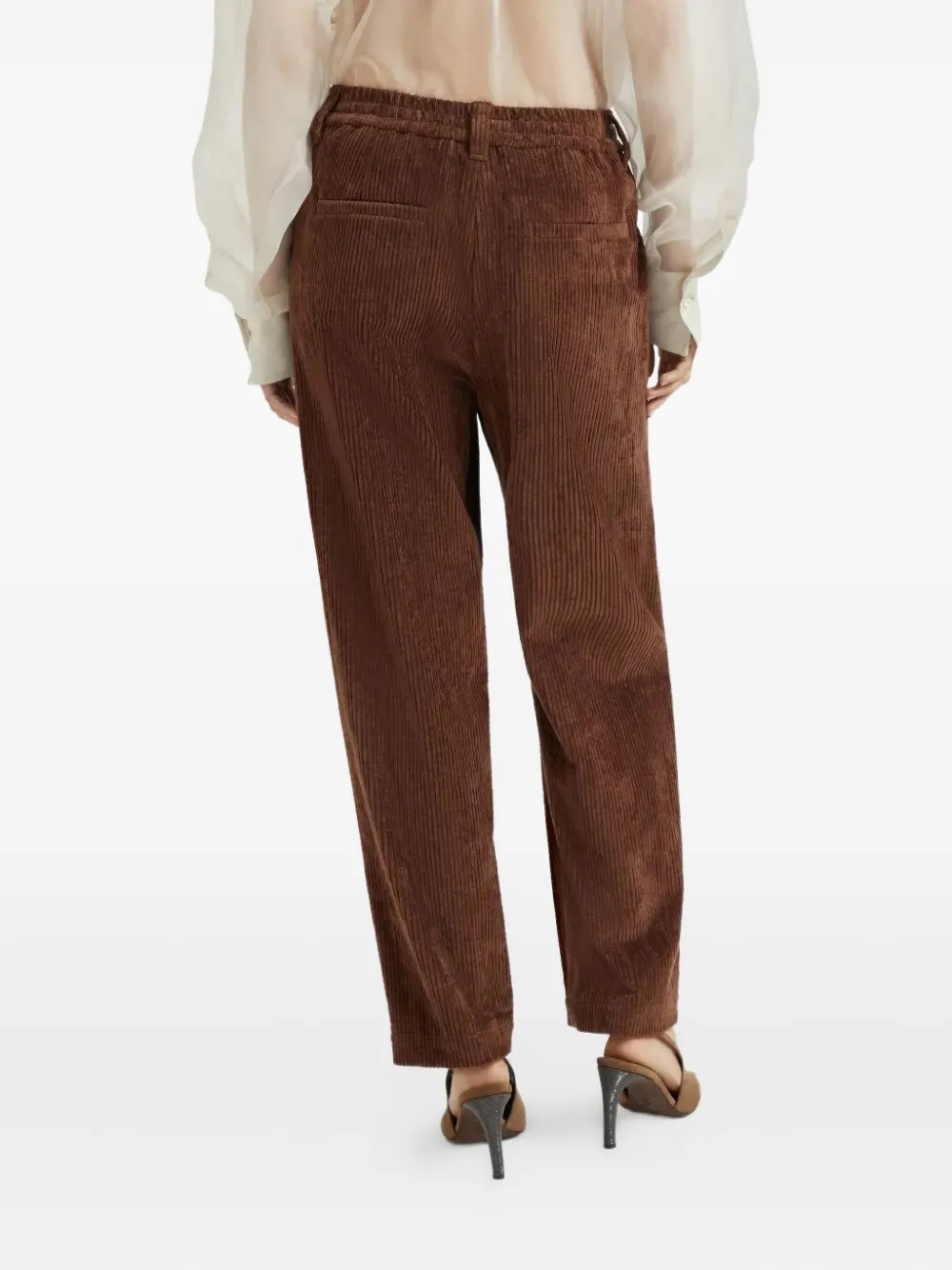 Brunello Cucinelli Ribfluwelen broek Bruin