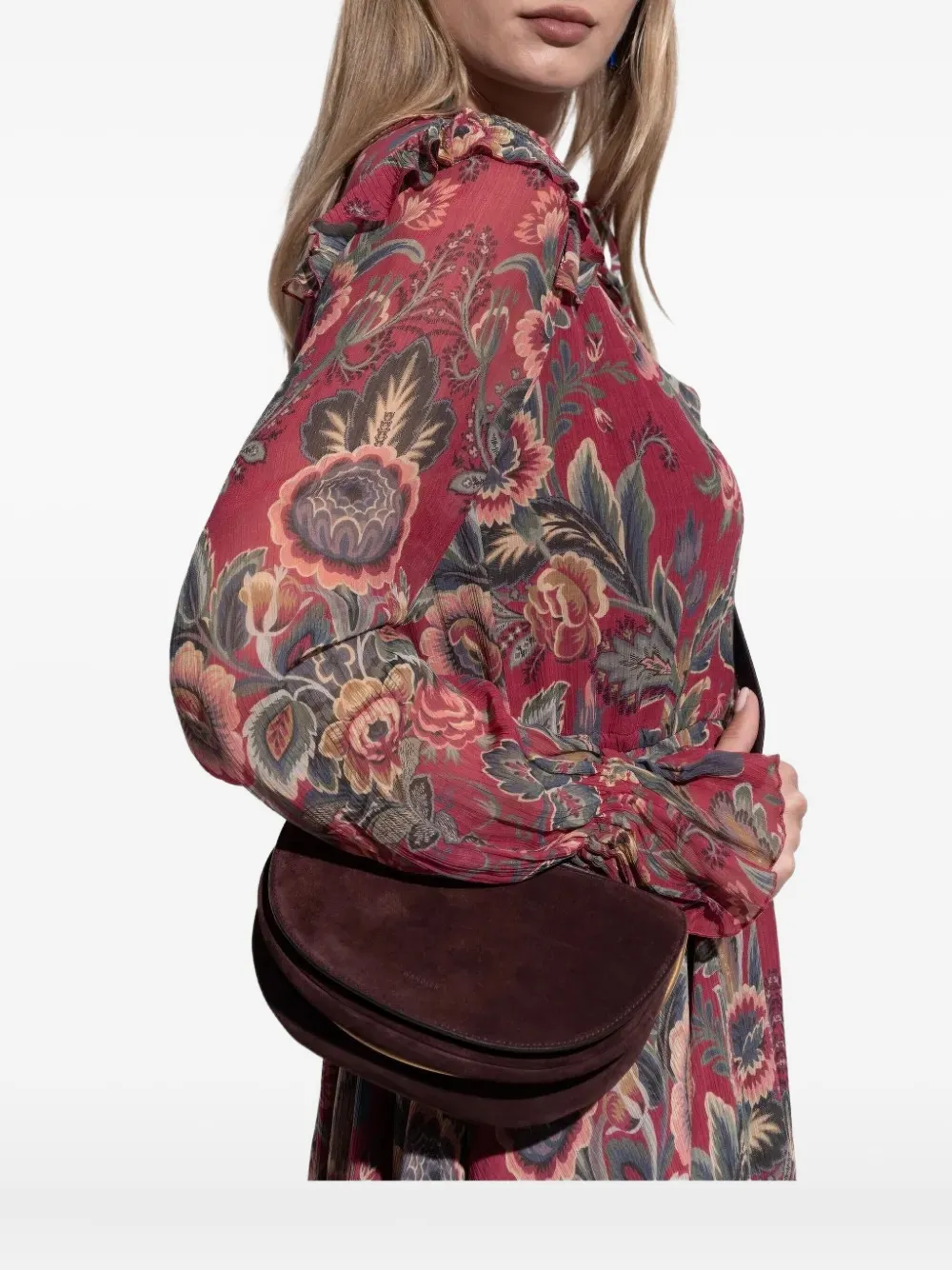 Wandler Kate suède crossbodytas Rood
