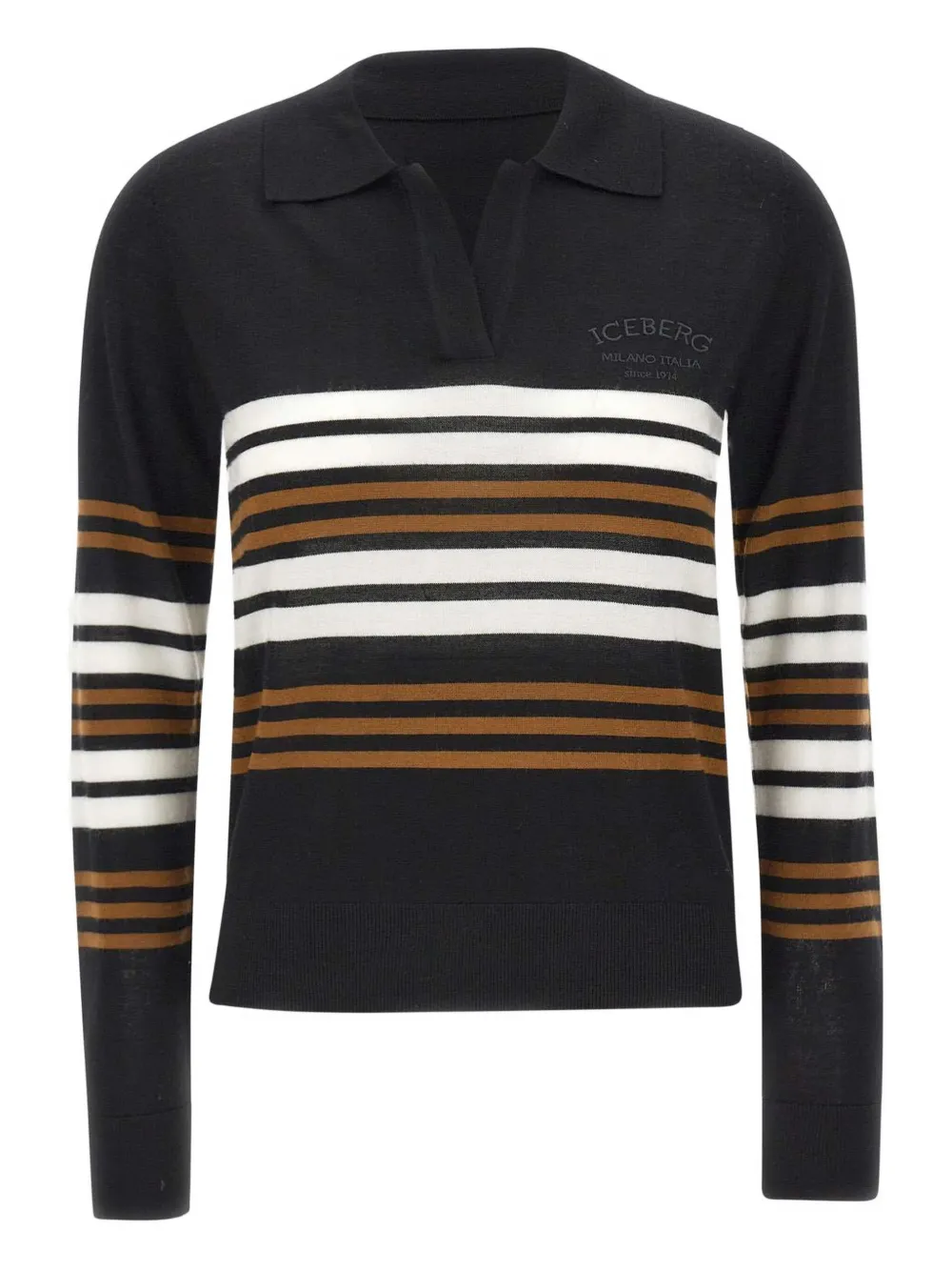Iceberg striped polo shirt Zwart