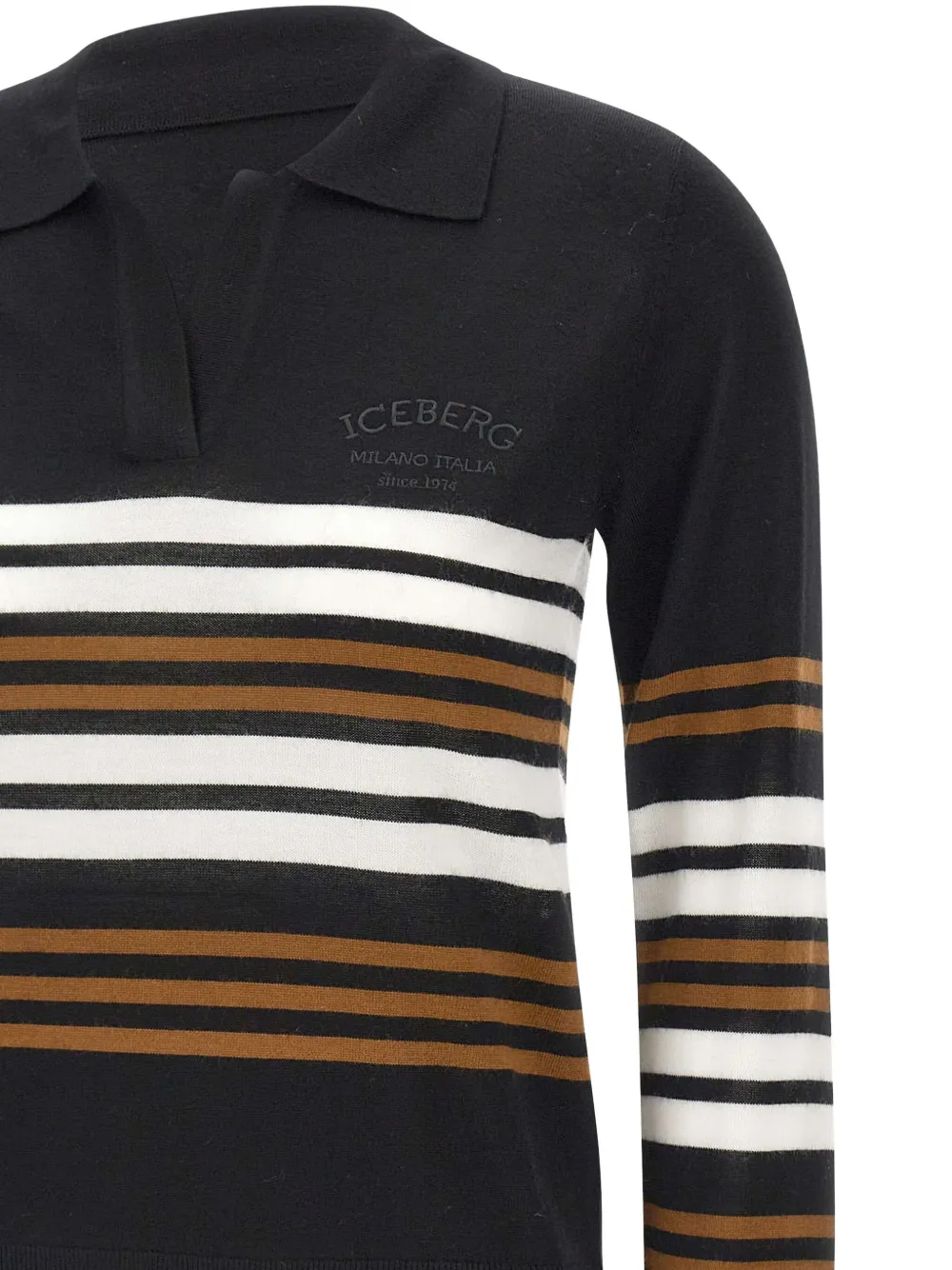 Iceberg striped polo shirt Zwart