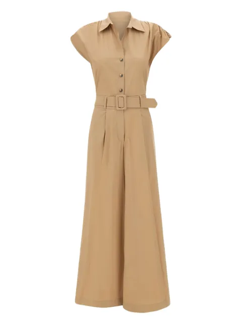 kaos belted shirt-collar jumpsuit