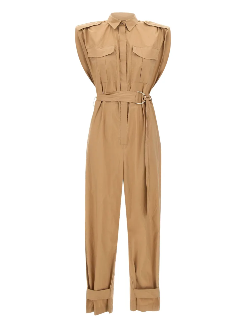 Kaos Belted Jumpsuit In Brown