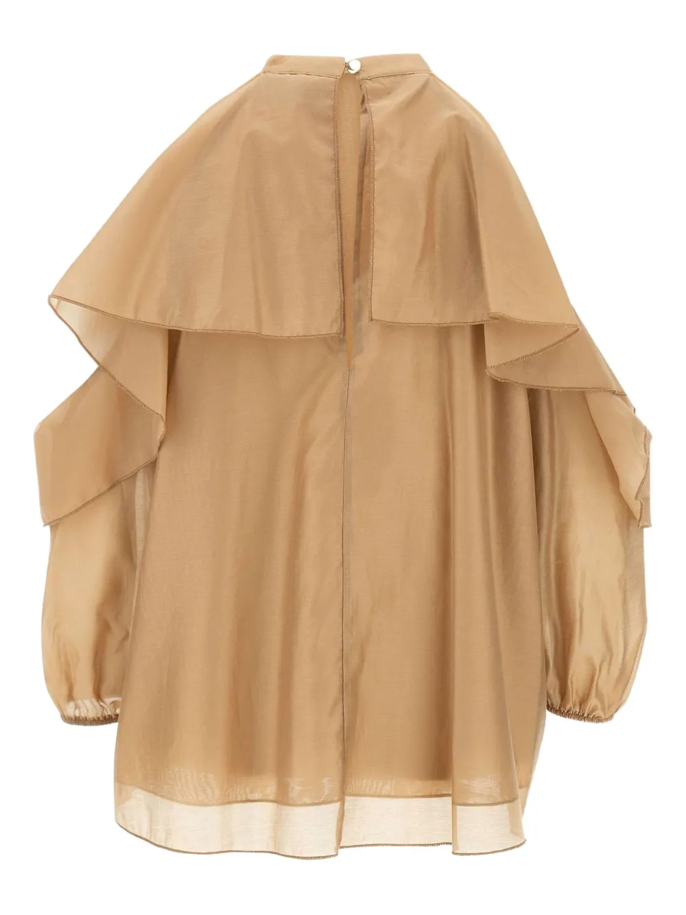 Kaos Blouse met ruches mouwen - Beige