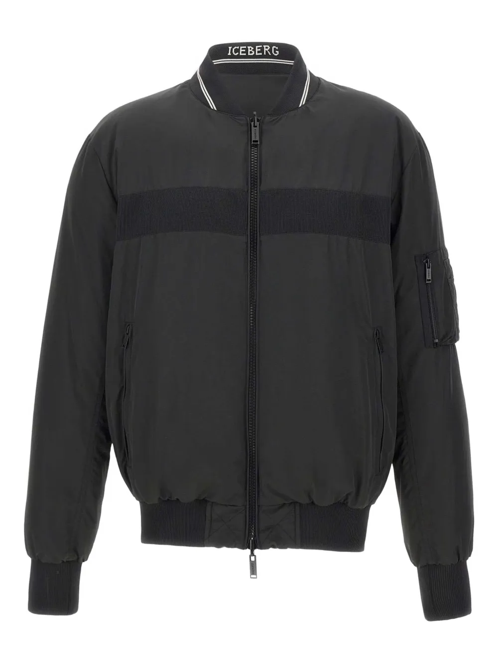 Iceberg embroidered-logo bomber jacket Zwart