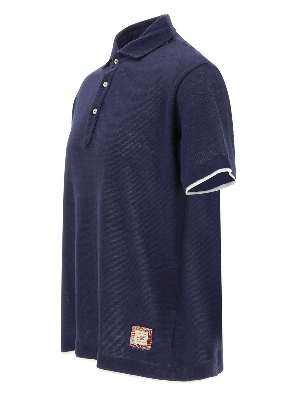 BOB fabric-overlap short-sleeve polo shirt - Blauw