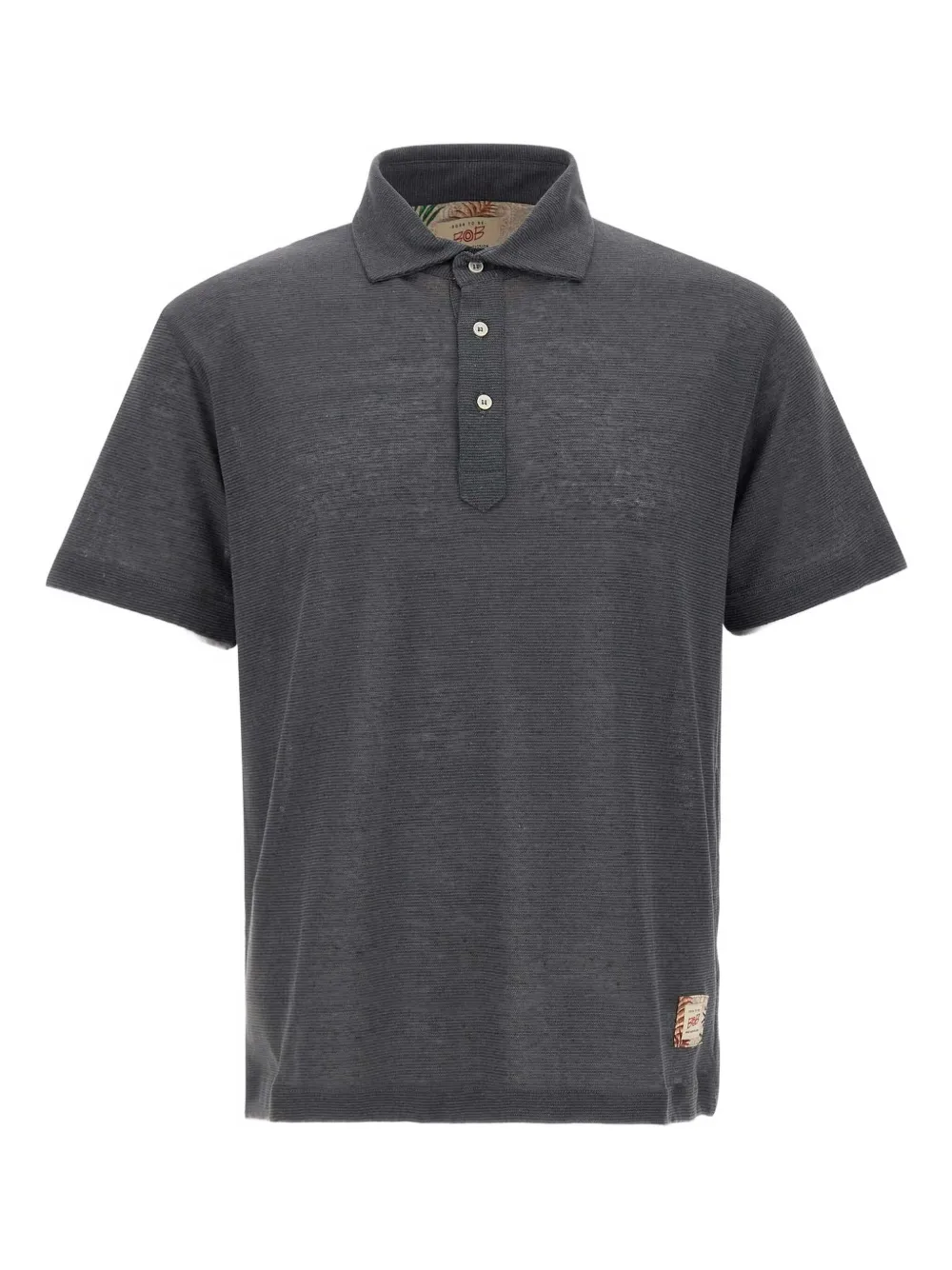 short-sleeved buttoned polo shirt