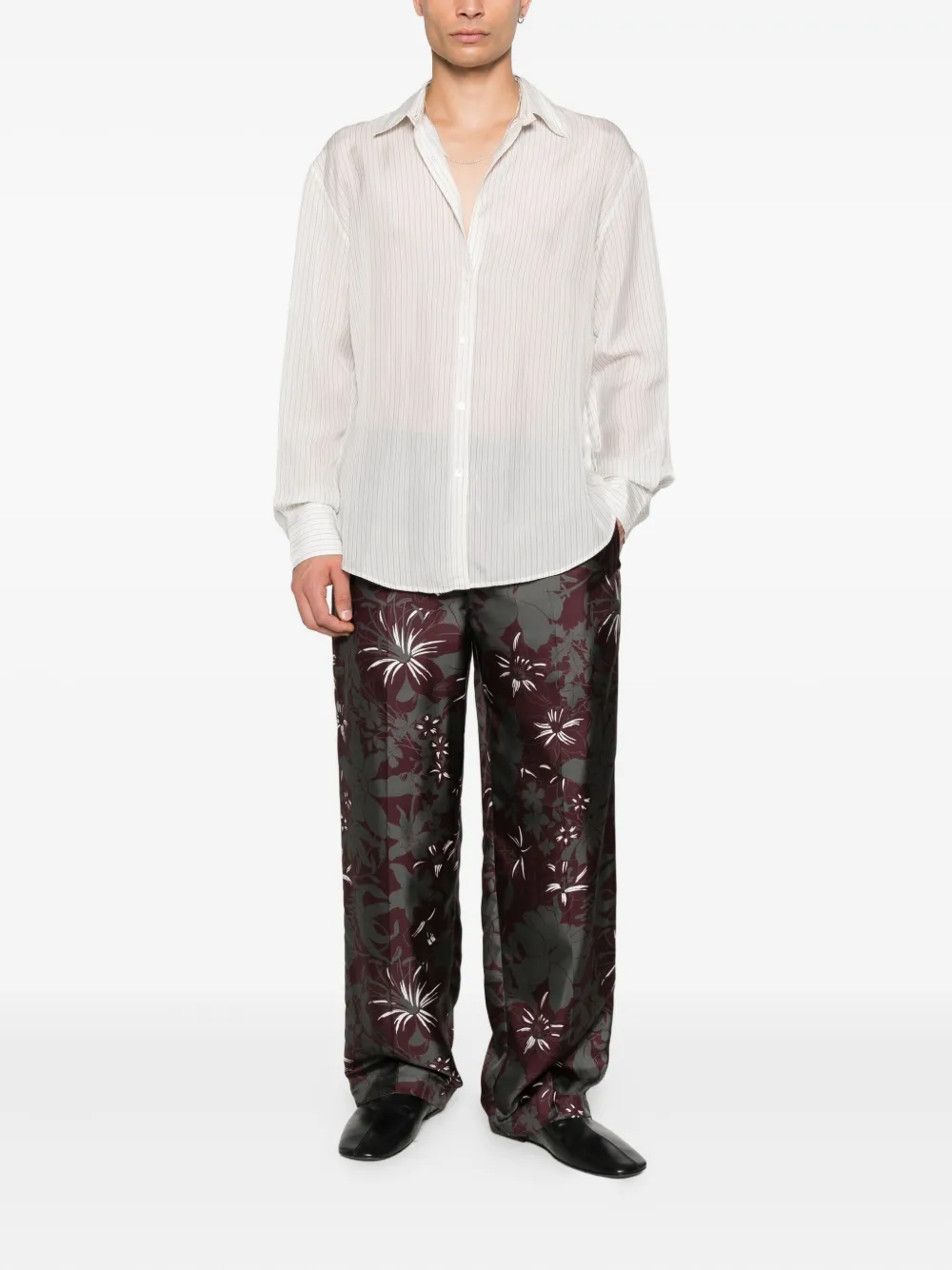 Gucci Broek met bloemenprint Grijs