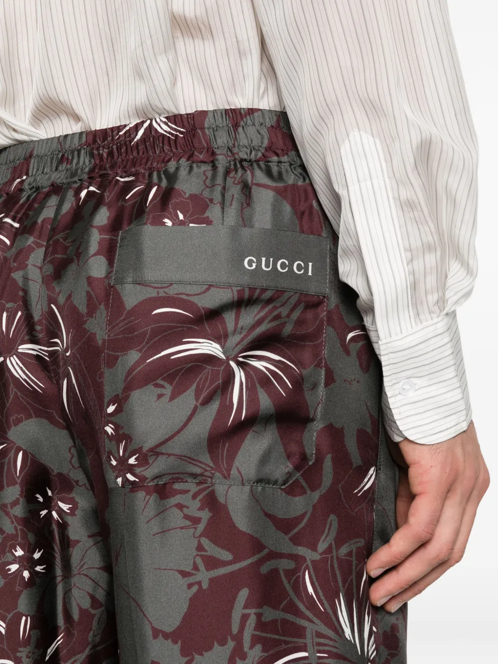 Gucci Broek met bloemenprint Grijs