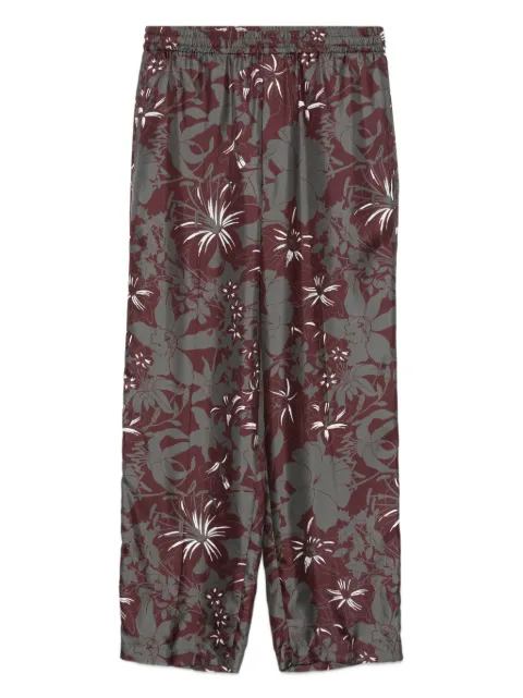 Gucci pantalones de seda con estampado floral
