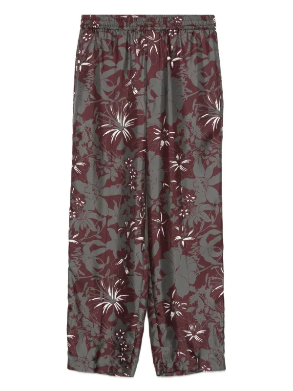 Gucci フローラル シルクパンツ | グレー | FARFETCH JP