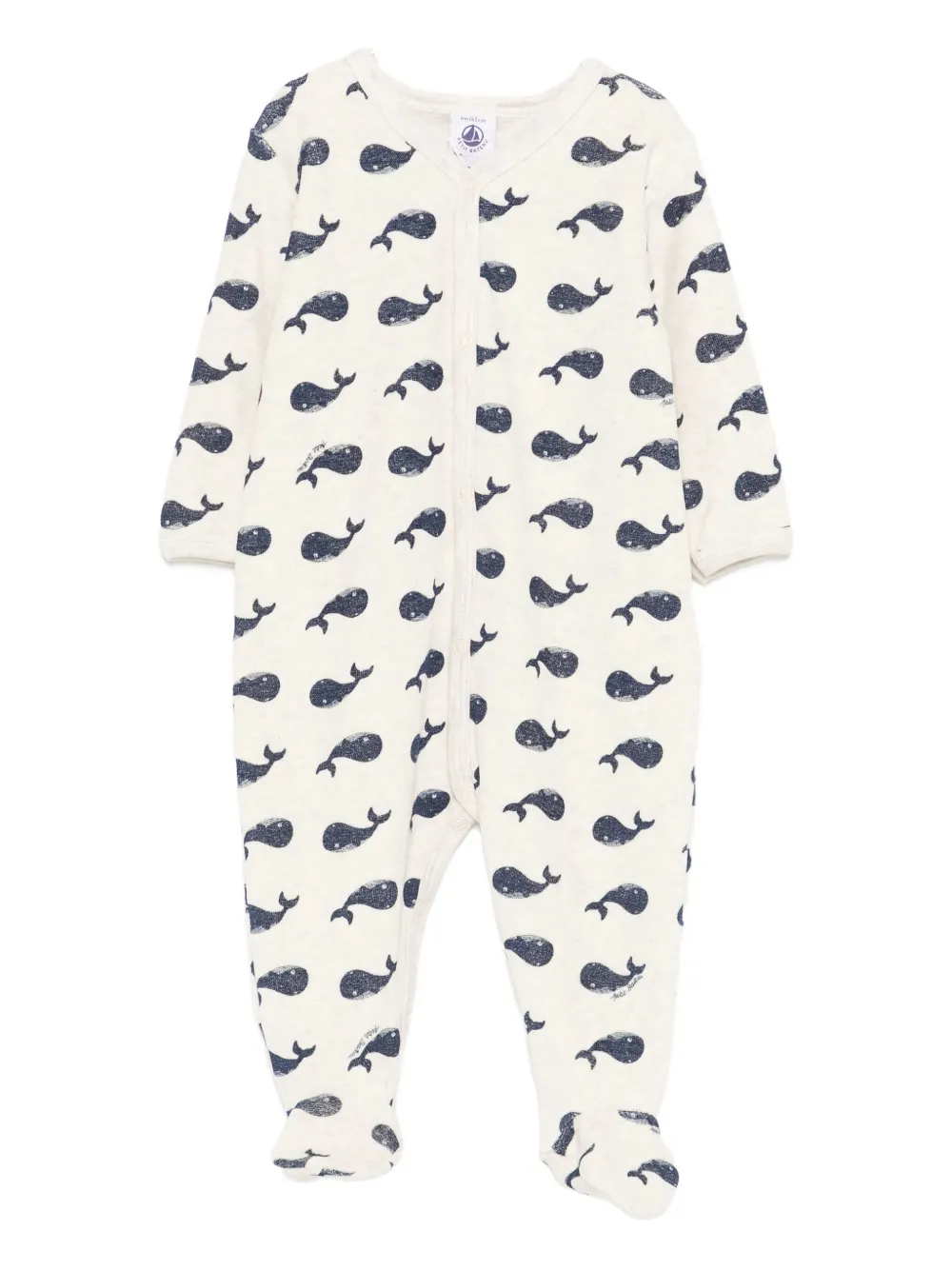 Petit Bateau Whale-print Pajama In White
