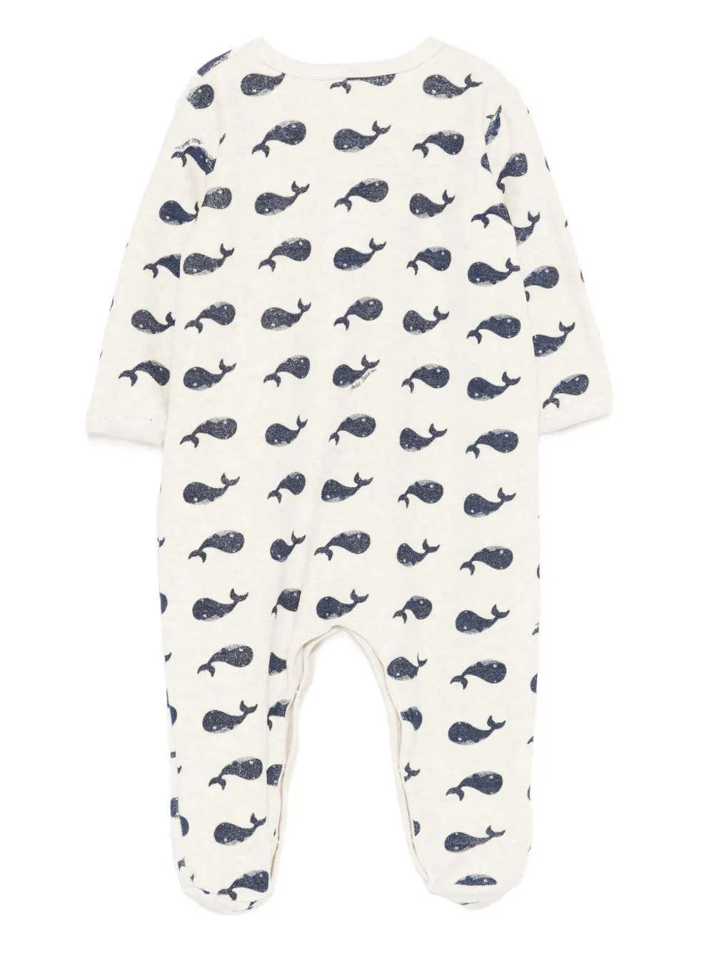 Petit Bateau whale-print pajama Beige