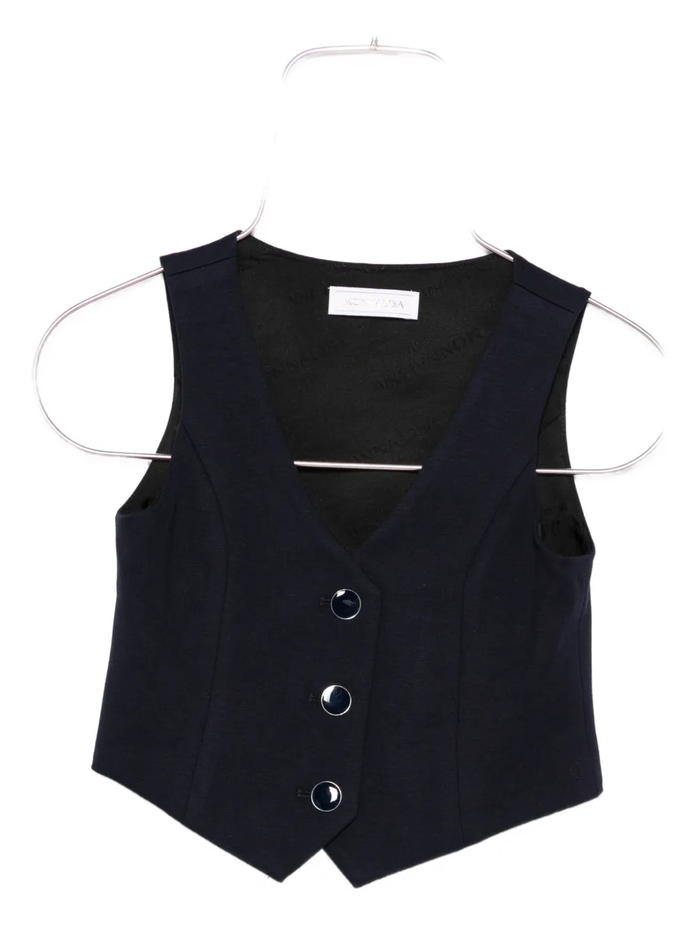 Monnalisa Button-fastening Sleeveless Vest In Black