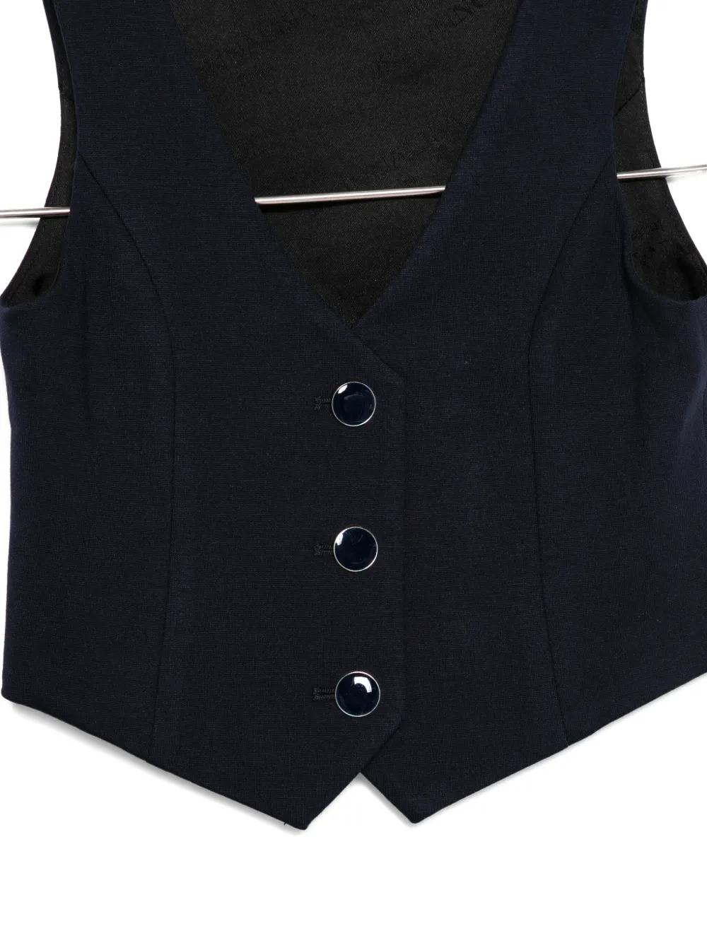 Monnalisa Button-fastening Sleeveless Vest In Black