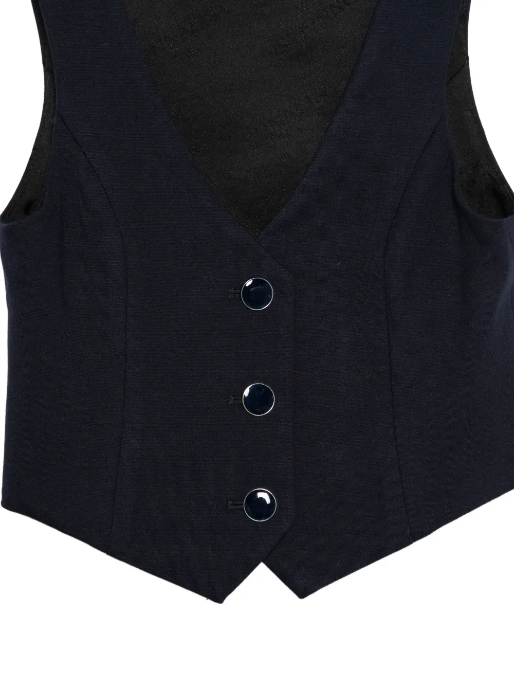 Monnalisa Mouwloze top met knoopsluiting Blauw