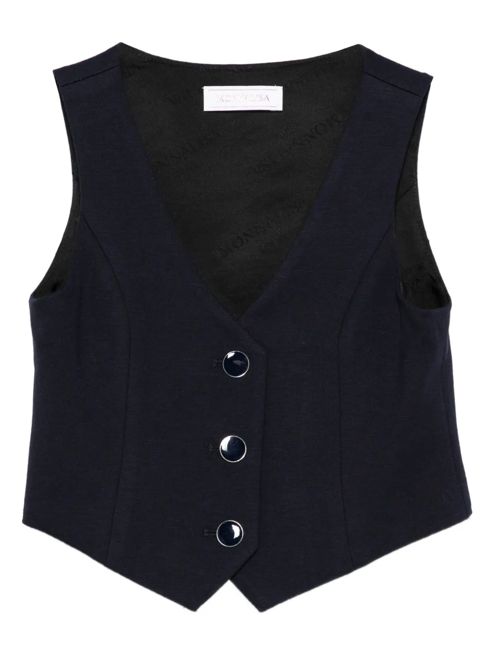 Monnalisa Mouwloze top met knoopsluiting Blauw
