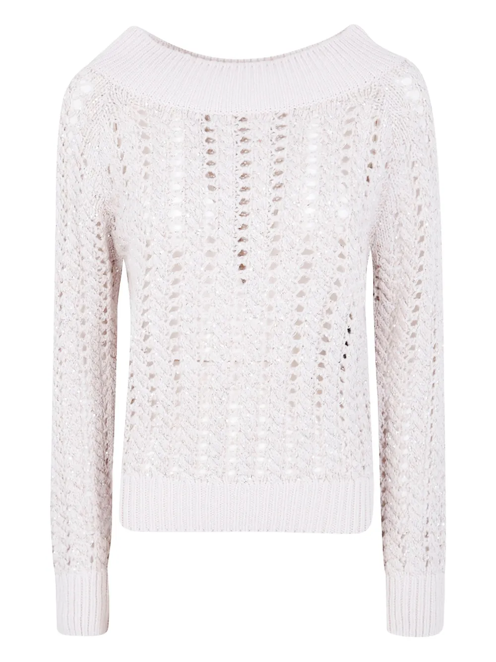 D.Exterior open-knit sweater | White | Image 1