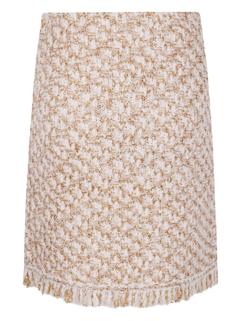 Fabiana Filippi tweed fringed mini skirt - Beige