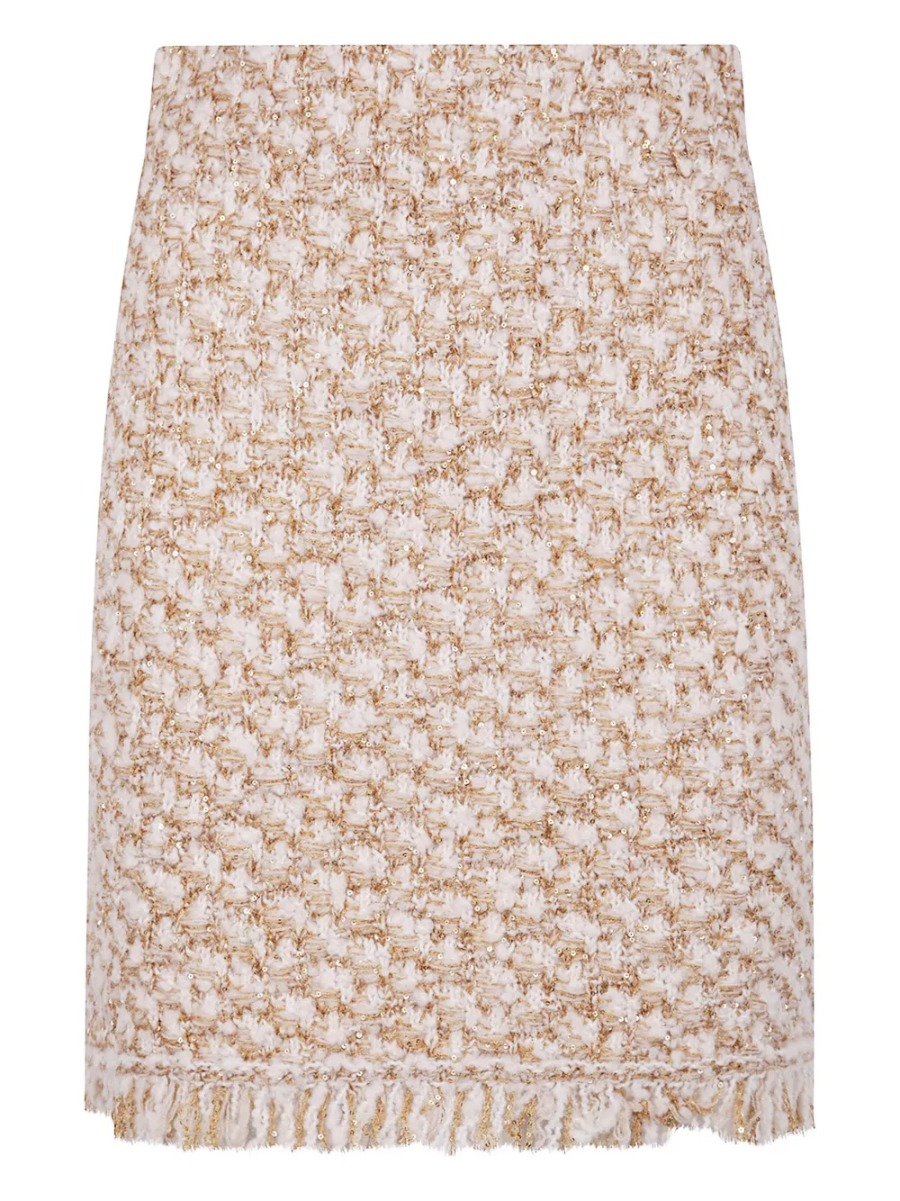 Fabiana Filippi Tweed mini-rok met franje Beige