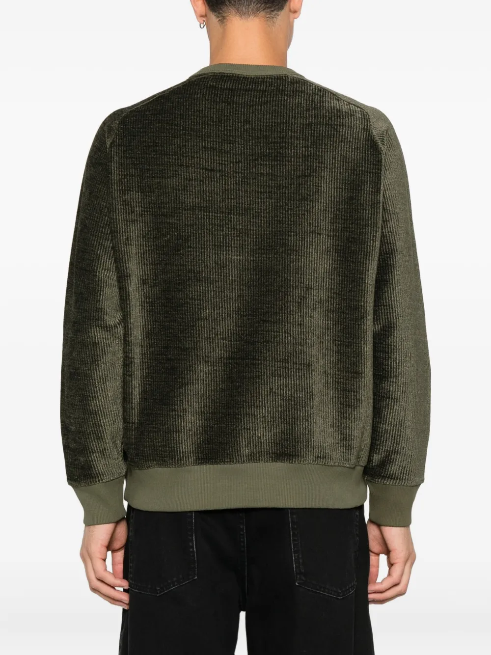 YMC Ribfluwelen trui met ronde hals Groen