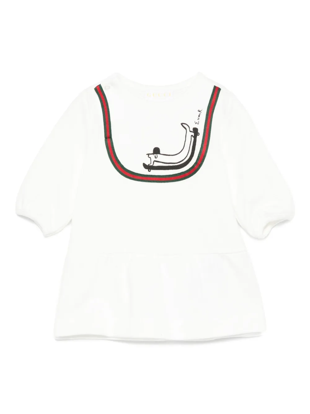 Gucci Kids x Euan Roberts jurk met hondenprint Wit