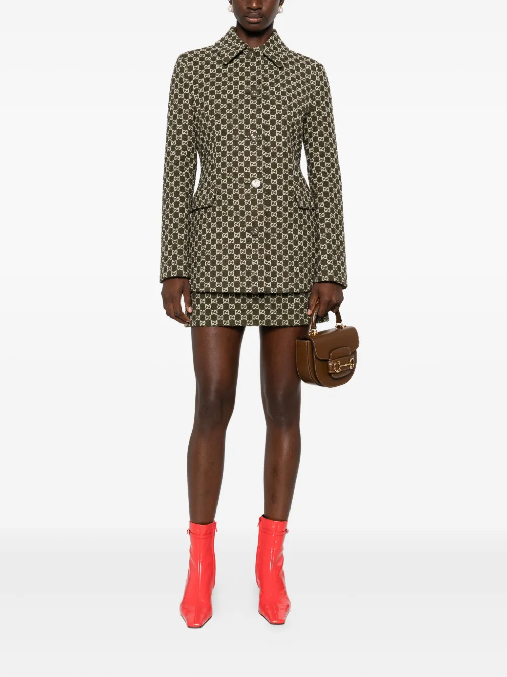 Gucci Mini-rok met monogram - Groen