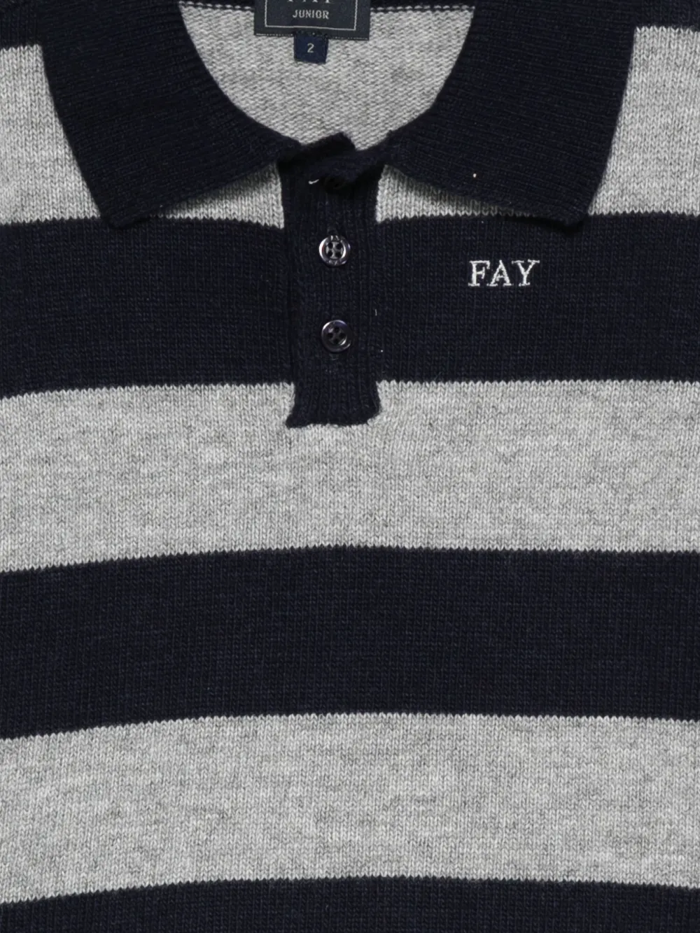 Fay Kids Gestreepte trui met polokraag Blauw