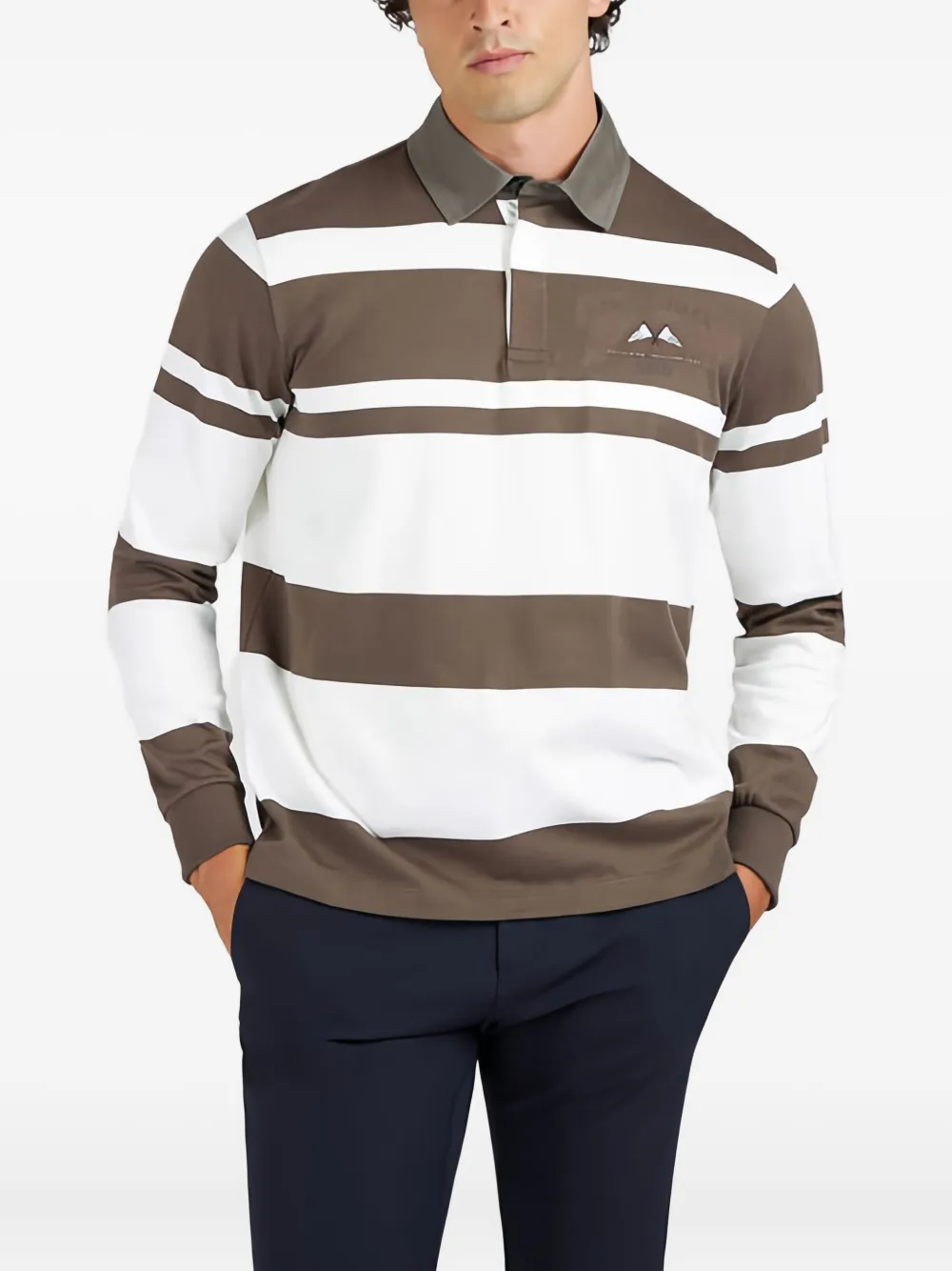 Paul & Shark Poloshirt met rugbystreep - Wit