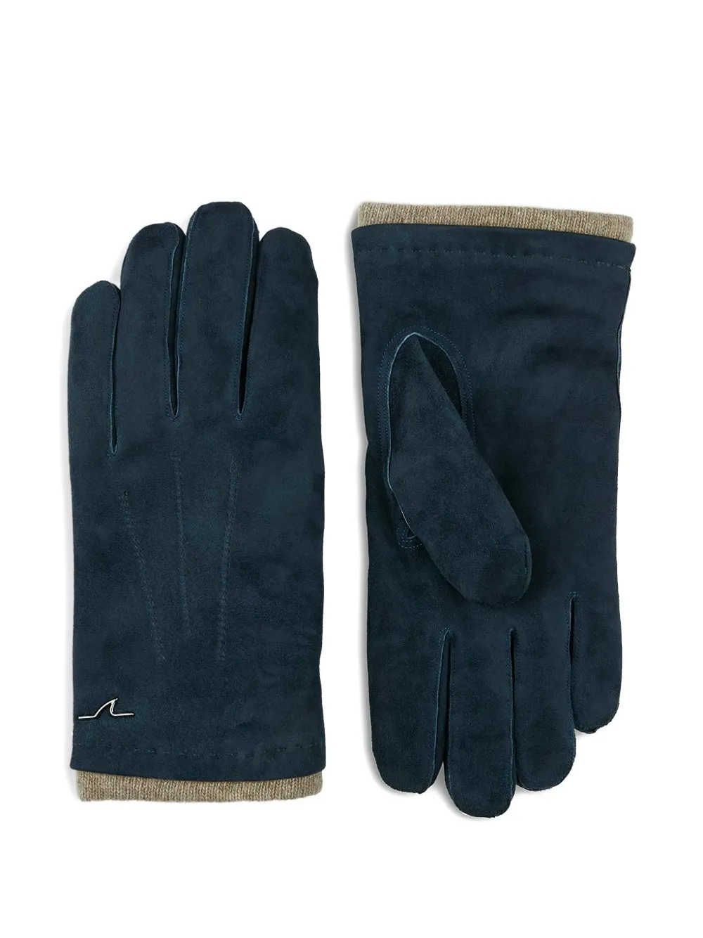Paul & Shark Suede Gloves In Blue