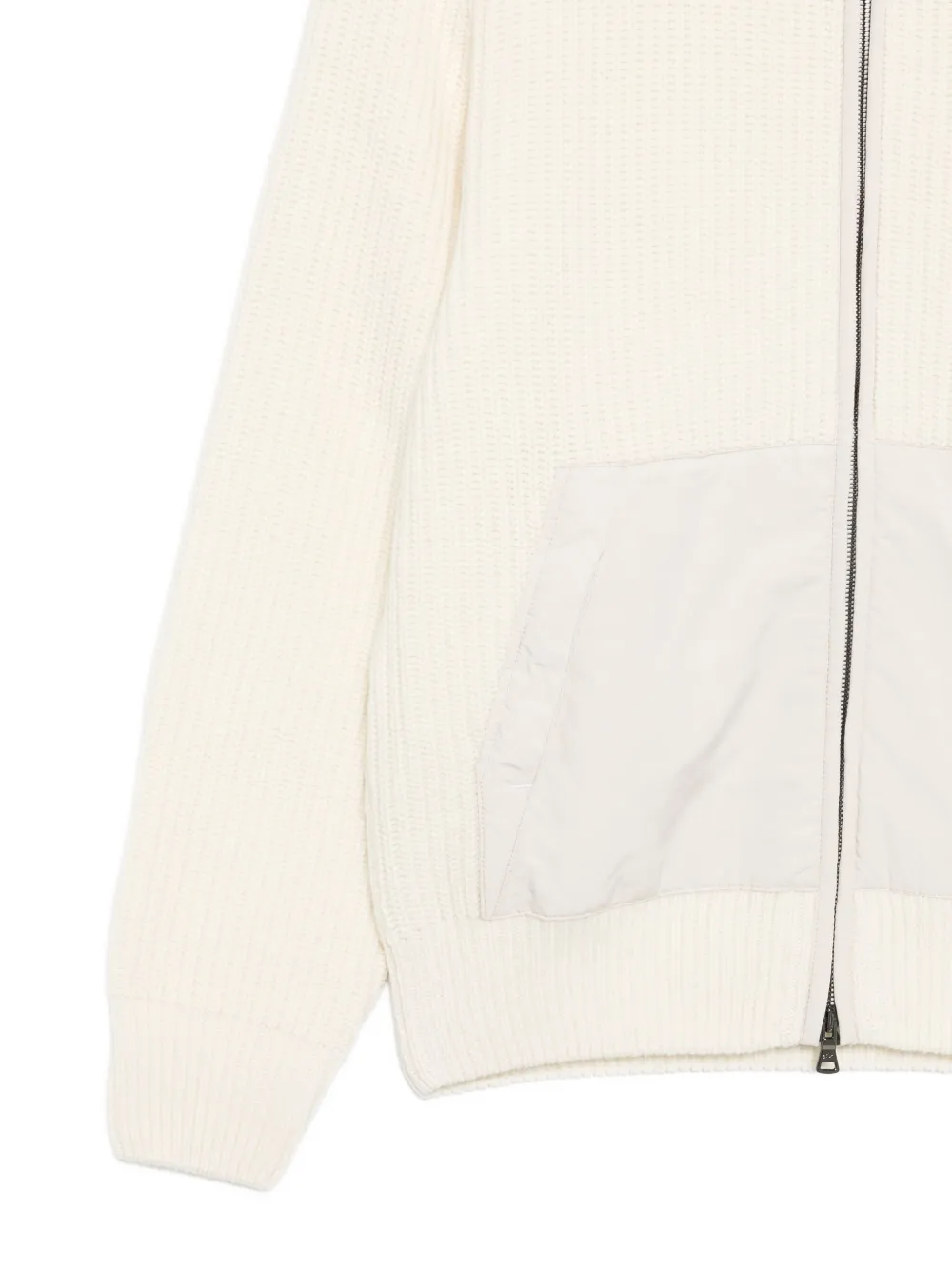 Paul & Shark Ribgebreide hoodie Wit