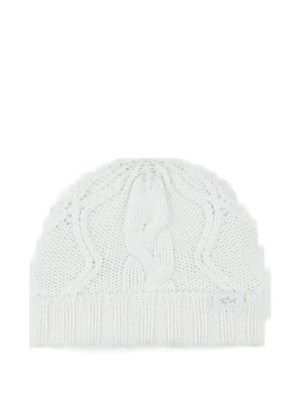 Paul & Shark Cable-knit Beanie Hat In White
