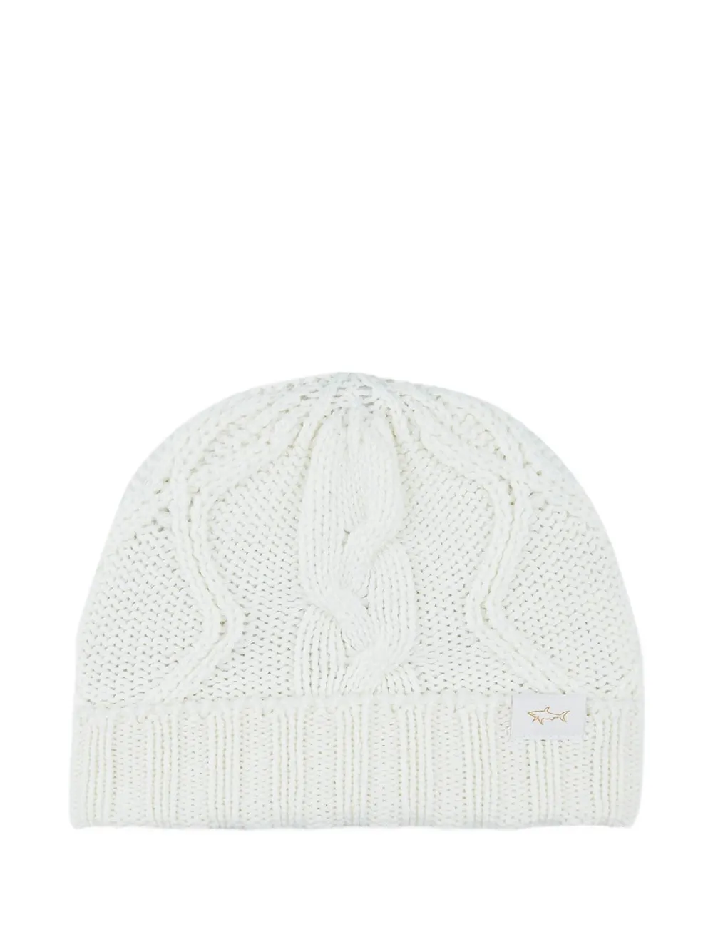 Paul & Shark Cable-knit Beanie Hat In White