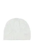 Paul & Shark cable-knit beanie hat - White