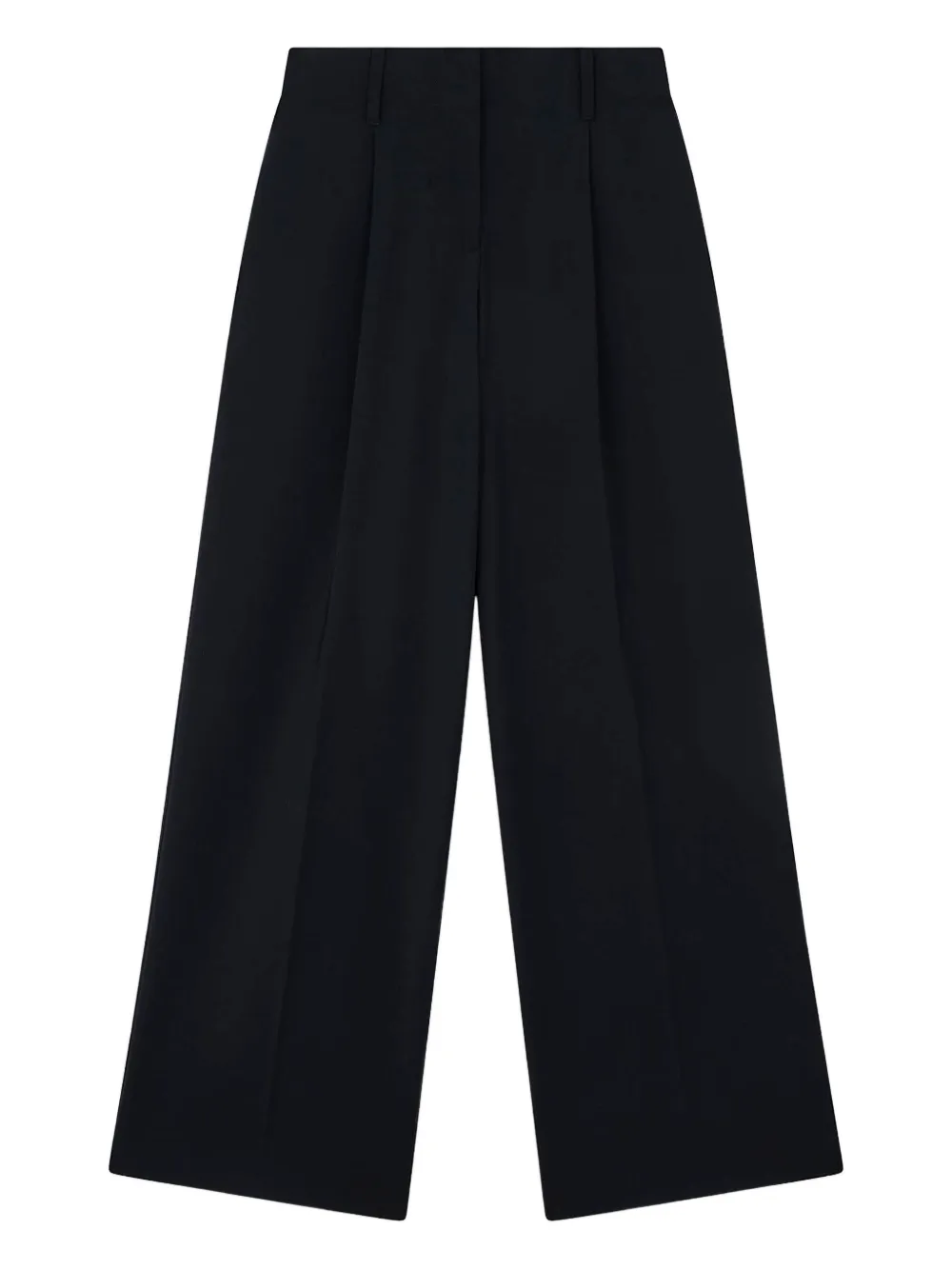Paul & Shark Wool Stretch Wide Leg Trousers In Blue