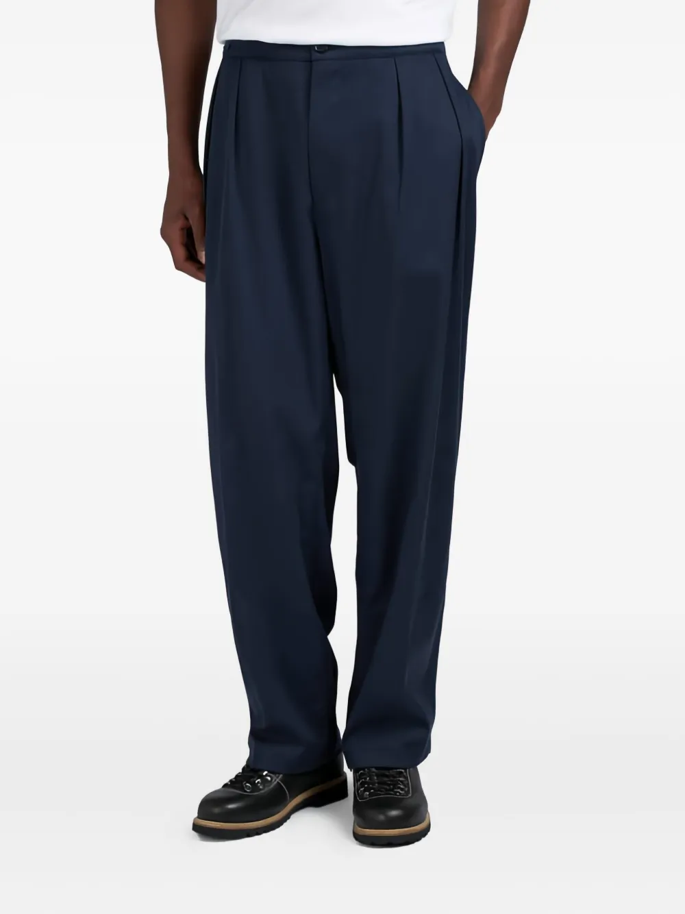 Paul & Shark pleated straight-leg trousers - Blauw