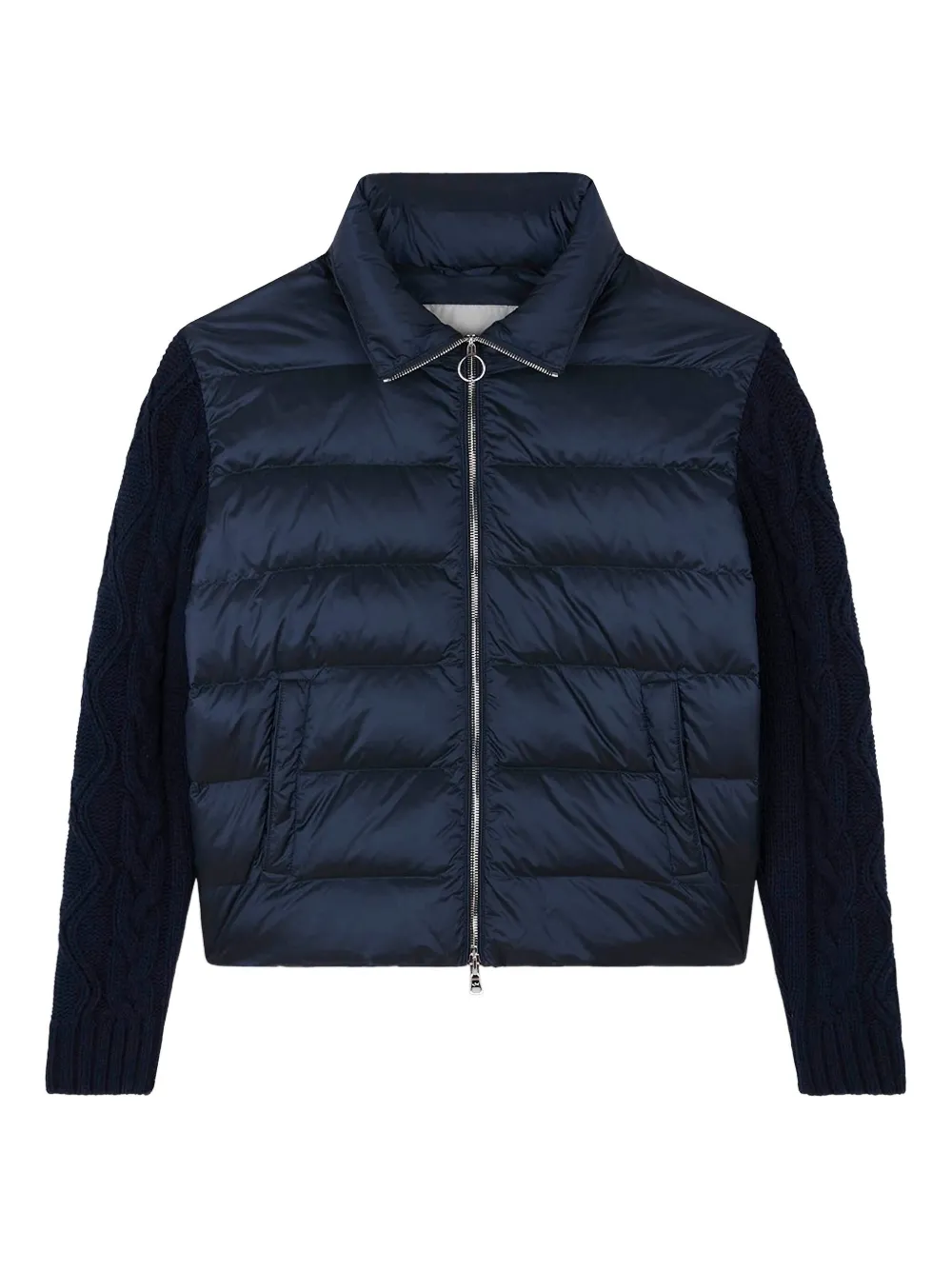 Paul & Shark Shiny hybrid down cable-knit jacket | Blue | Image 1